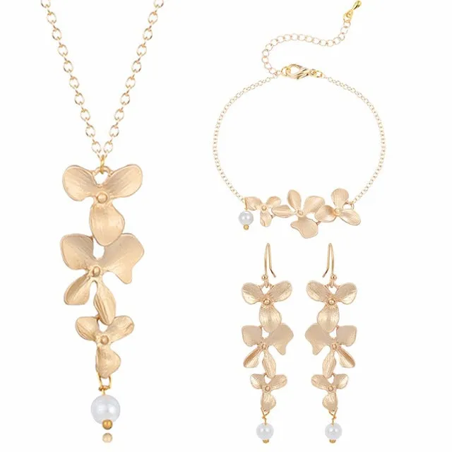 Cxwind Fashion Orchid Flower Pendant Boho Flower Necklace Charm Jewelry For Women Party Dress Accessories Gift