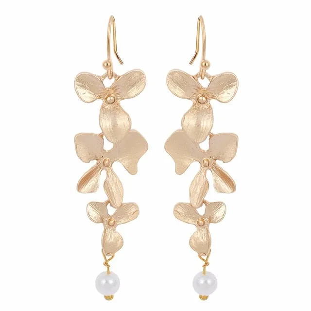 Cxwind Fashion Orchid Flower Pendant Boho Flower Necklace Charm Jewelry For Women Party Dress Accessories Gift