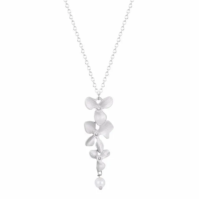 Cxwind Fashion Orchid Flower Pendant Boho Flower Necklace Charm Jewelry For Women Party Dress Accessories Gift