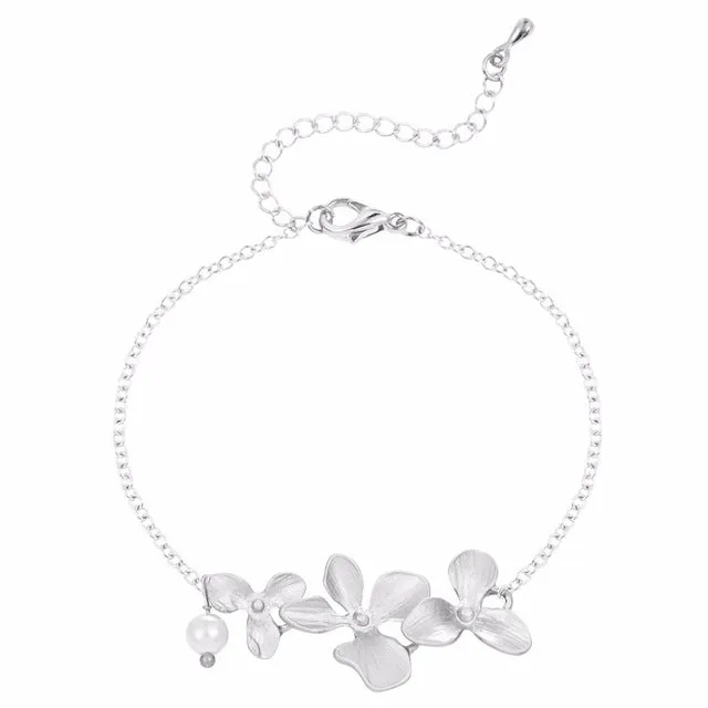 Cxwind Fashion Orchid Flower Pendant Boho Flower Necklace Charm Jewelry For Women Party Dress Accessories Gift