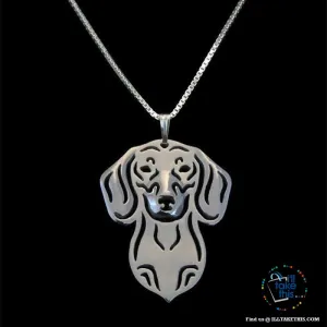 Dachshund Dog Lovers' a unique design Pendant in Gold, Silver or Rose Gold Plating   BONUS Necklace