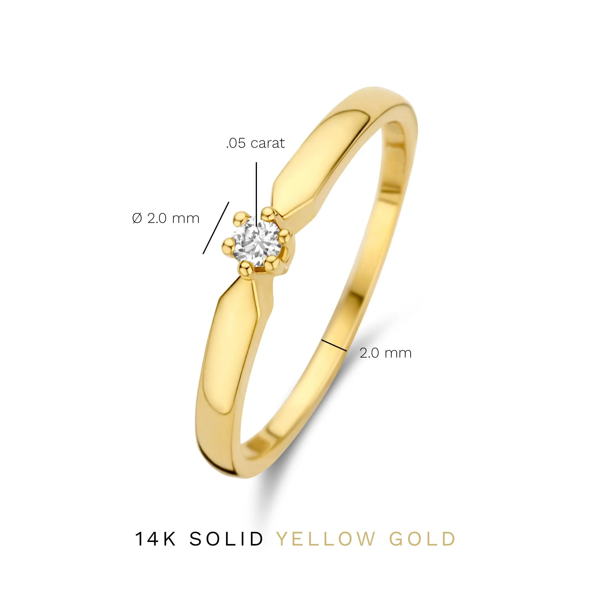 De la Paix Emily 14 karat gold ring with diamond 0.05 carat