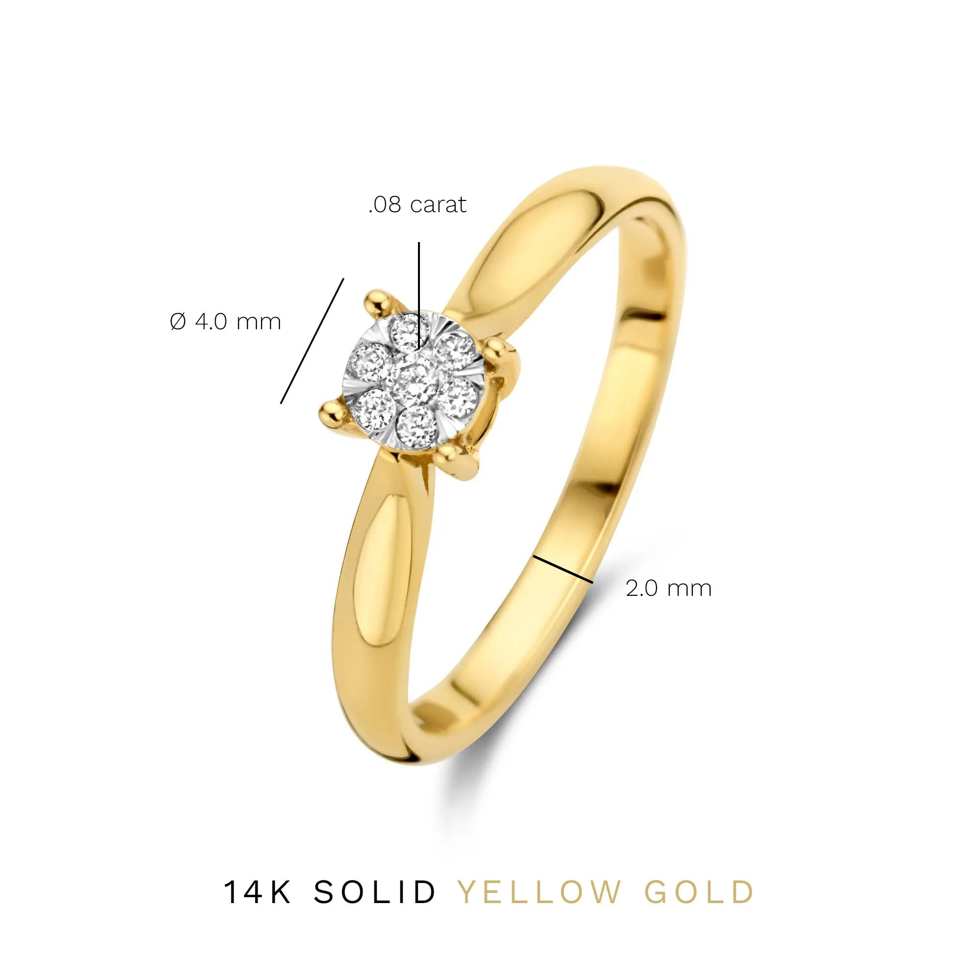 De la Paix Hanaé 14 karat gold ring with diamond 0.08 carat