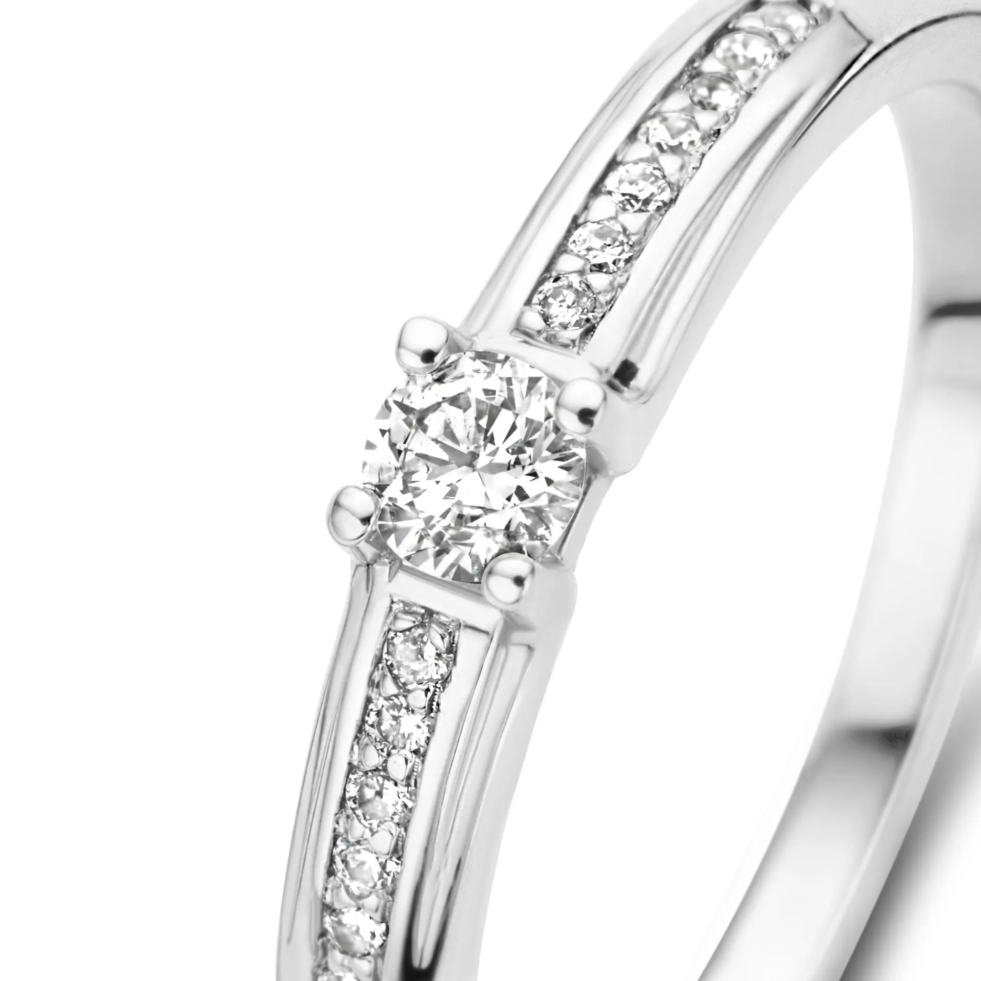 De la Paix Madeline 14 karat white gold ring with diamond 0.20 carat