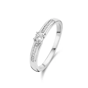 De la Paix Madeline 14 karat white gold ring with diamond 0.20 carat