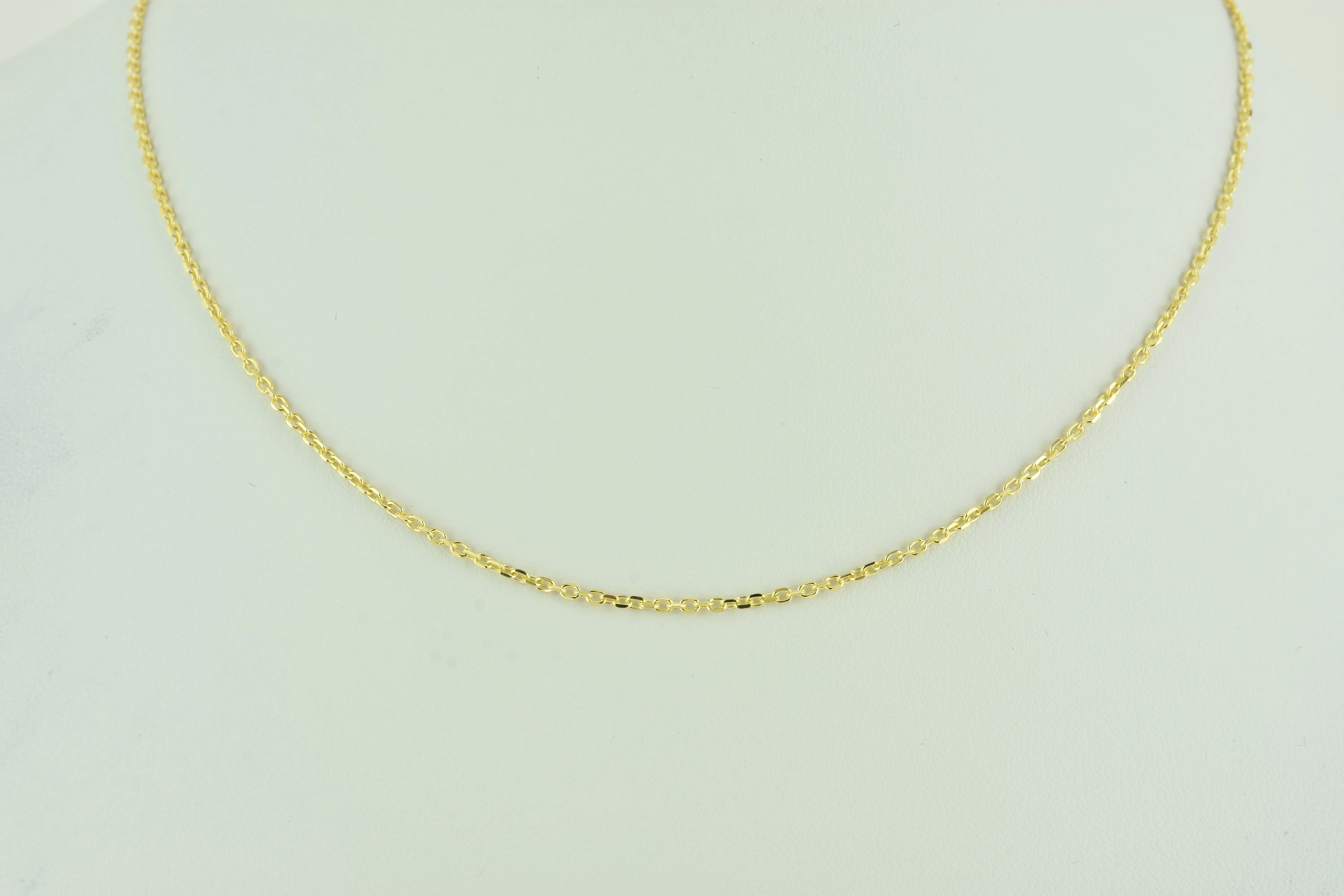 Delicate Link Italian Sterling Silver Chain in Yellow Gold plate