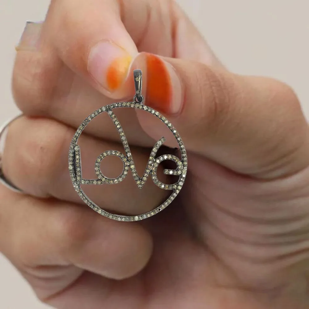 Delicate Love Diamond Round Pendant