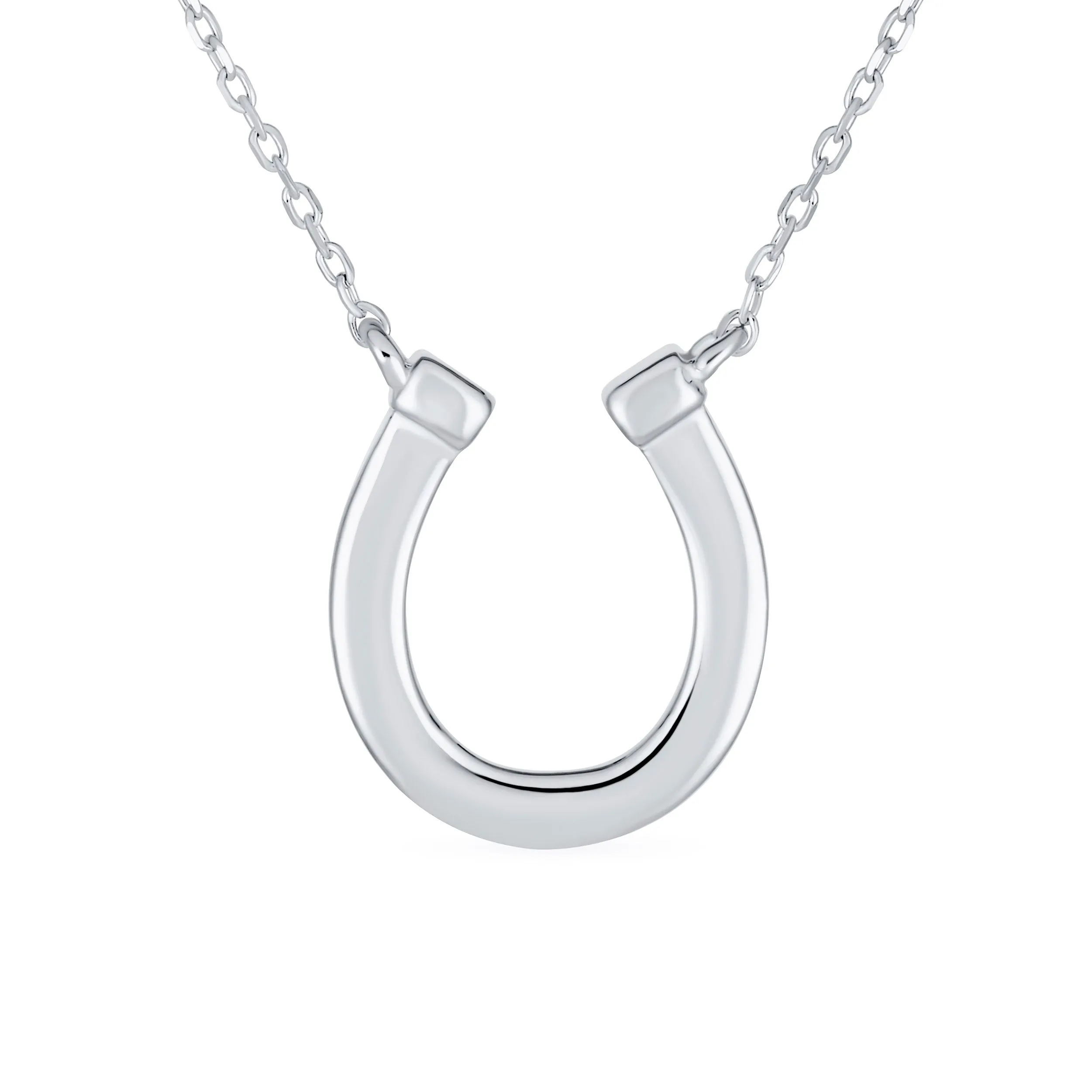 Delicate Opal Horseshoe Pendant Necklace for Teens - Sterling Silver Western Charm