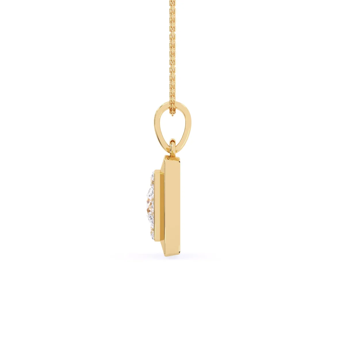 Delicate Princess Shape Bezel Pendant