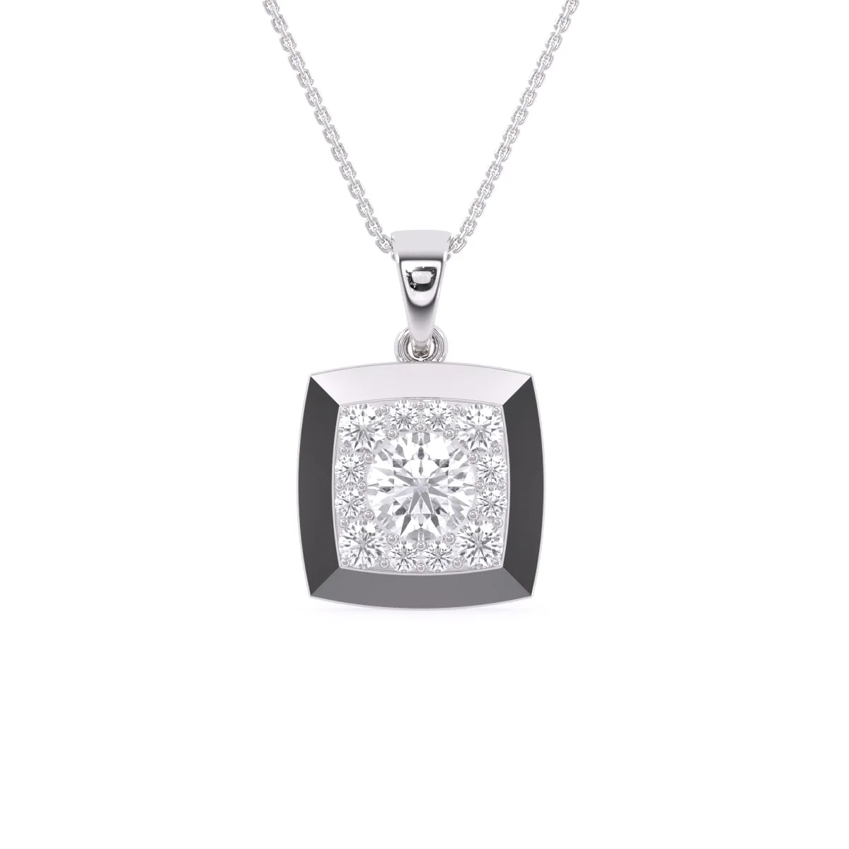 Delicate Princess Shape Bezel Pendant