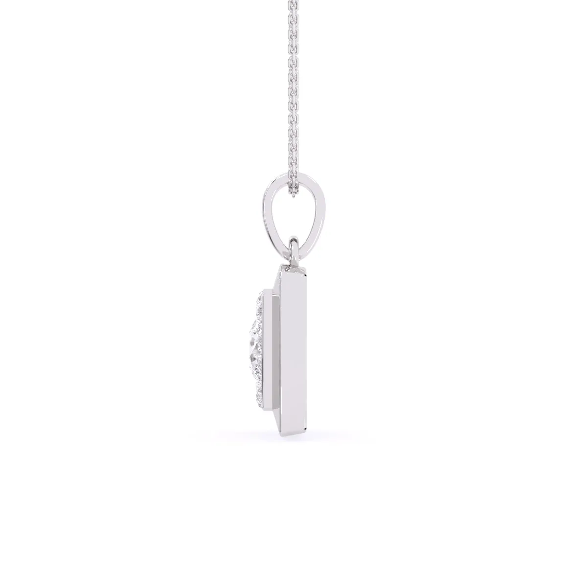 Delicate Princess Shape Bezel Pendant