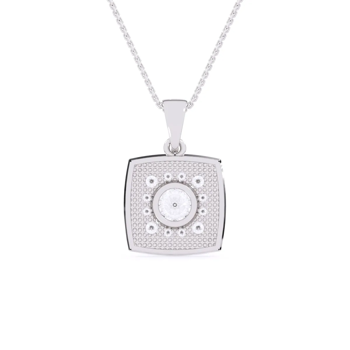 Delicate Princess Shape Bezel Pendant