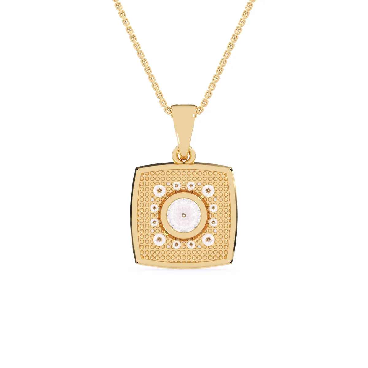 Delicate Princess Shape Bezel Pendant