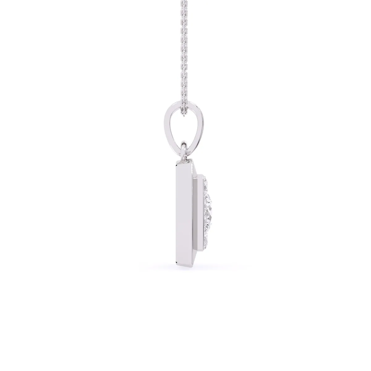 Delicate Princess Shape Bezel Pendant