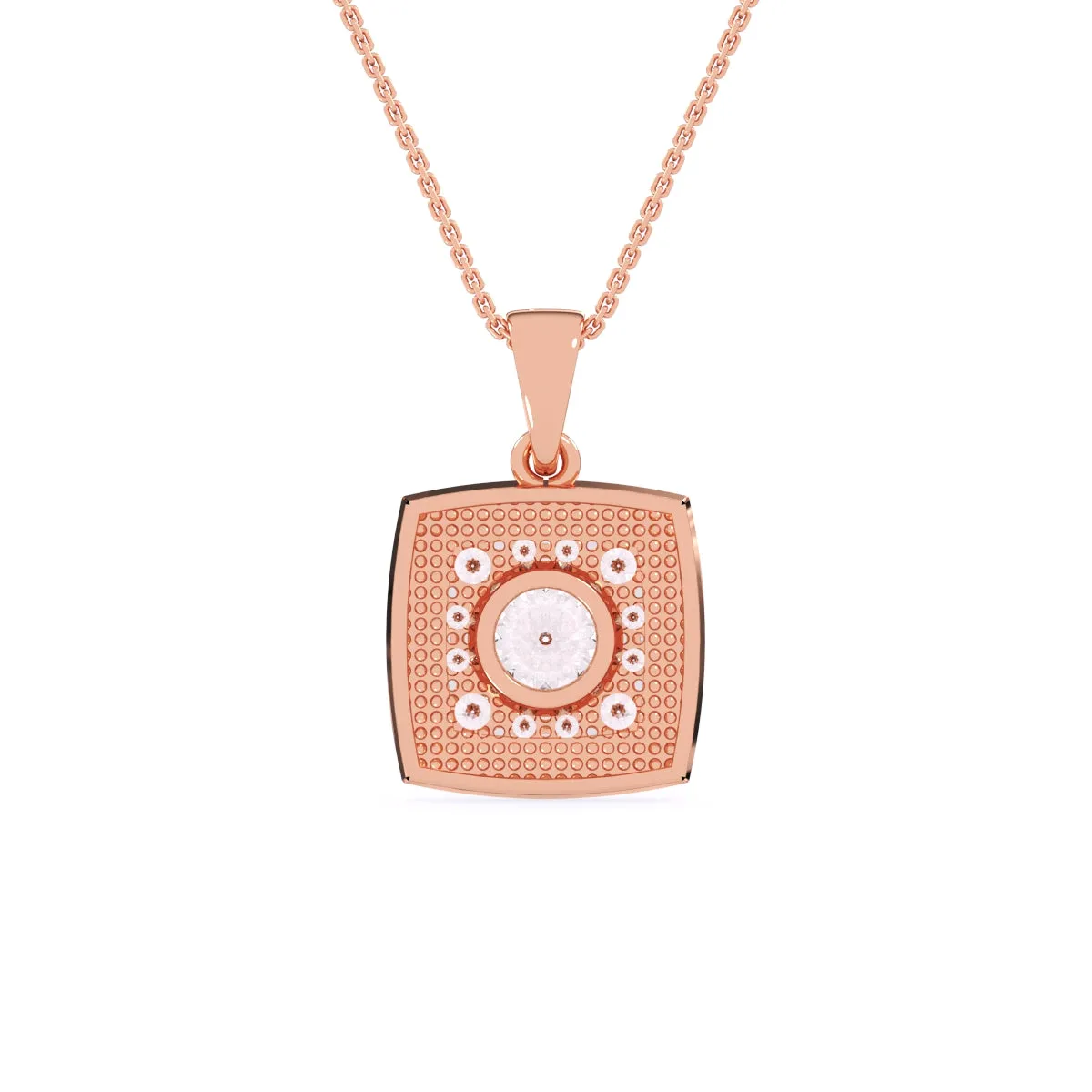 Delicate Princess Shape Bezel Pendant