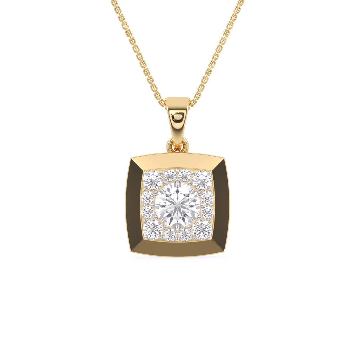 Delicate Princess Shape Bezel Pendant