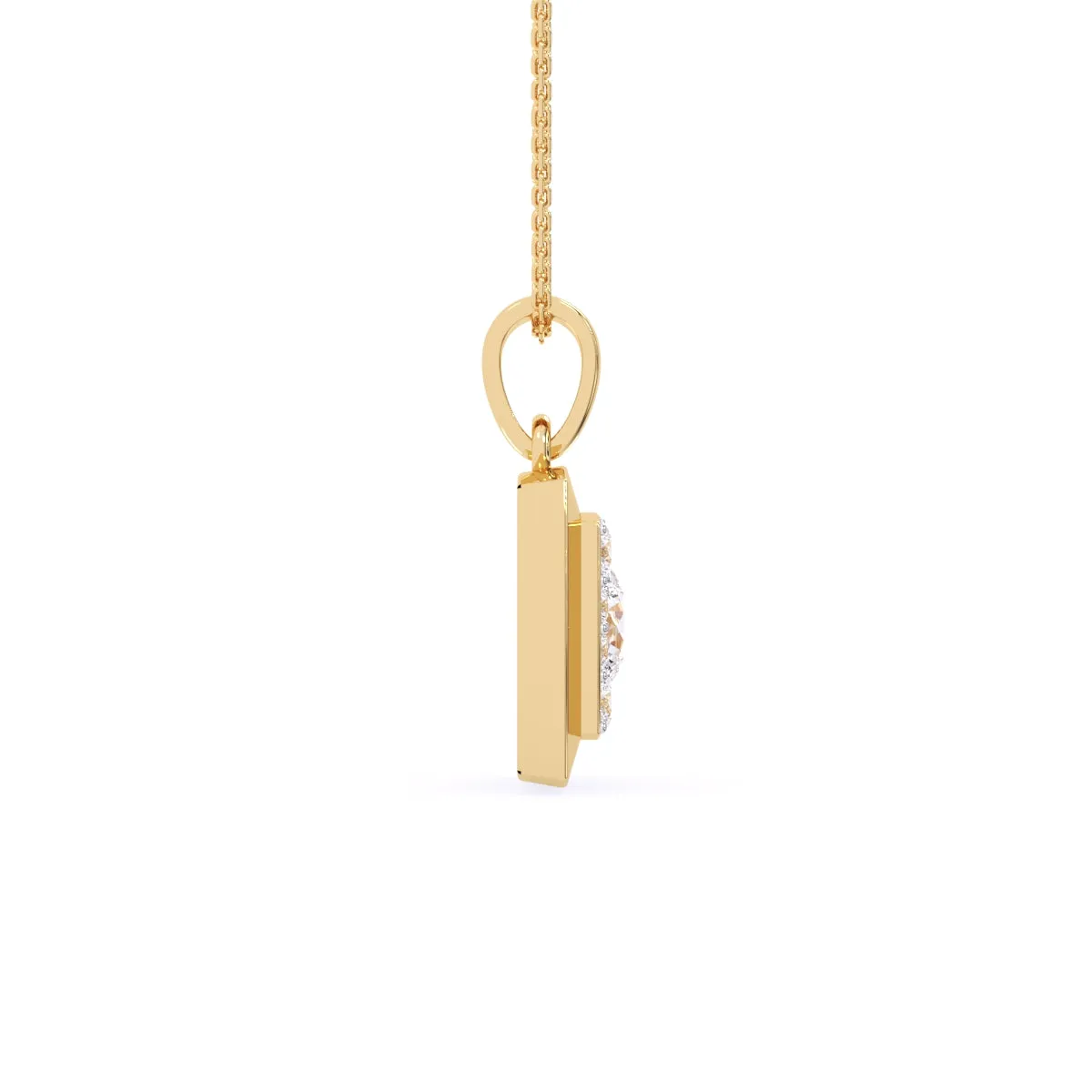 Delicate Princess Shape Bezel Pendant