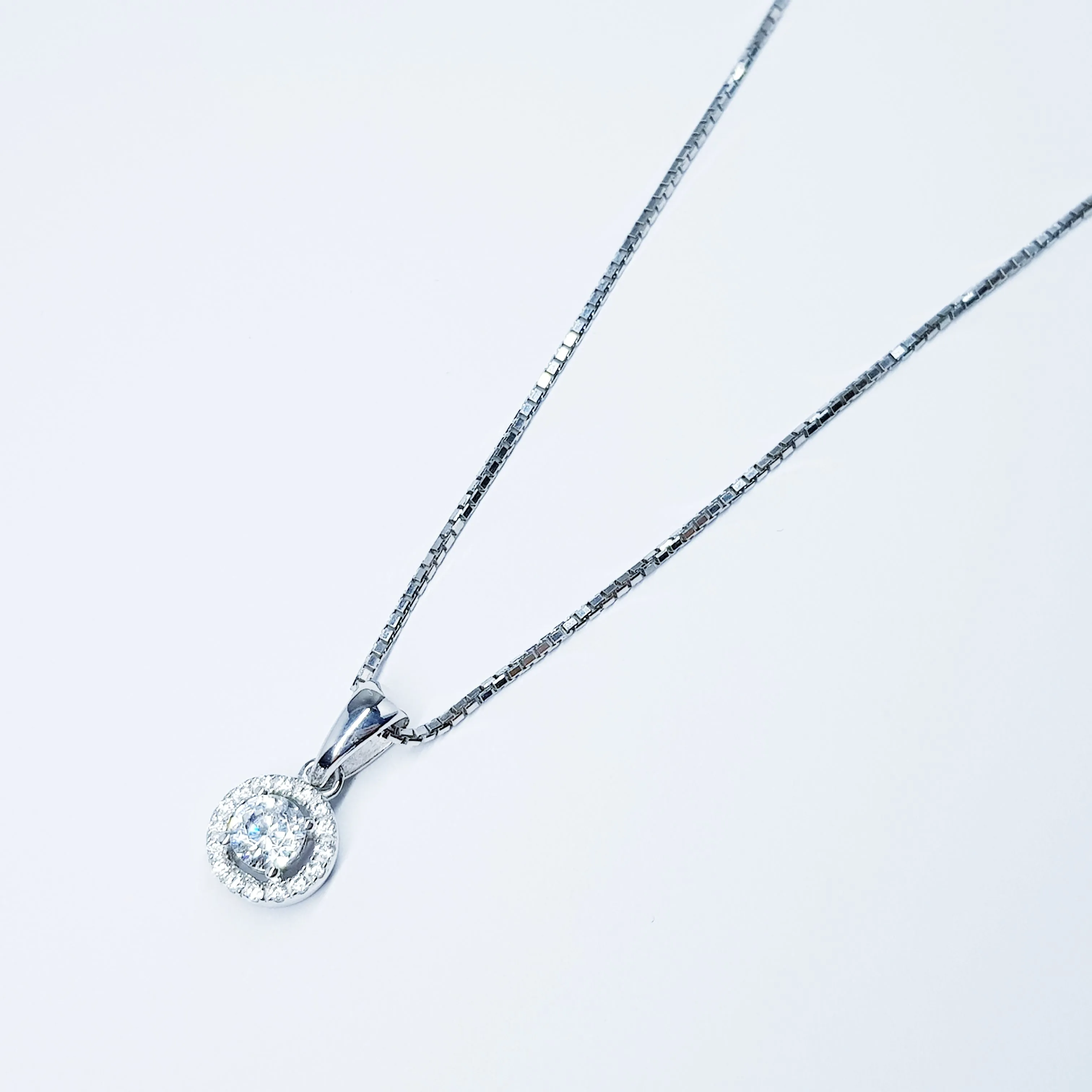 Delicate small round sterling silver necklace