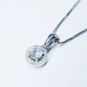 Delicate small round sterling silver necklace