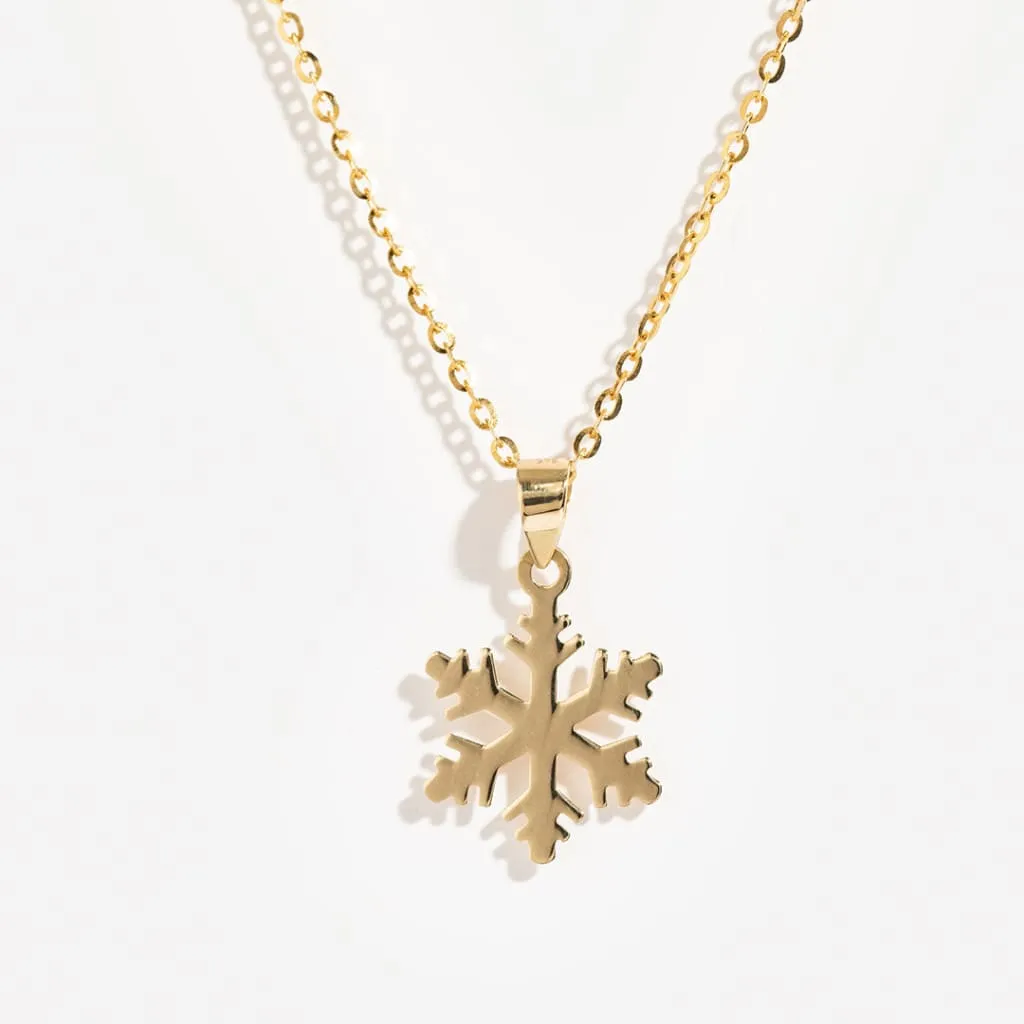 Delicate Snowflake Necklace | 9ct Gold