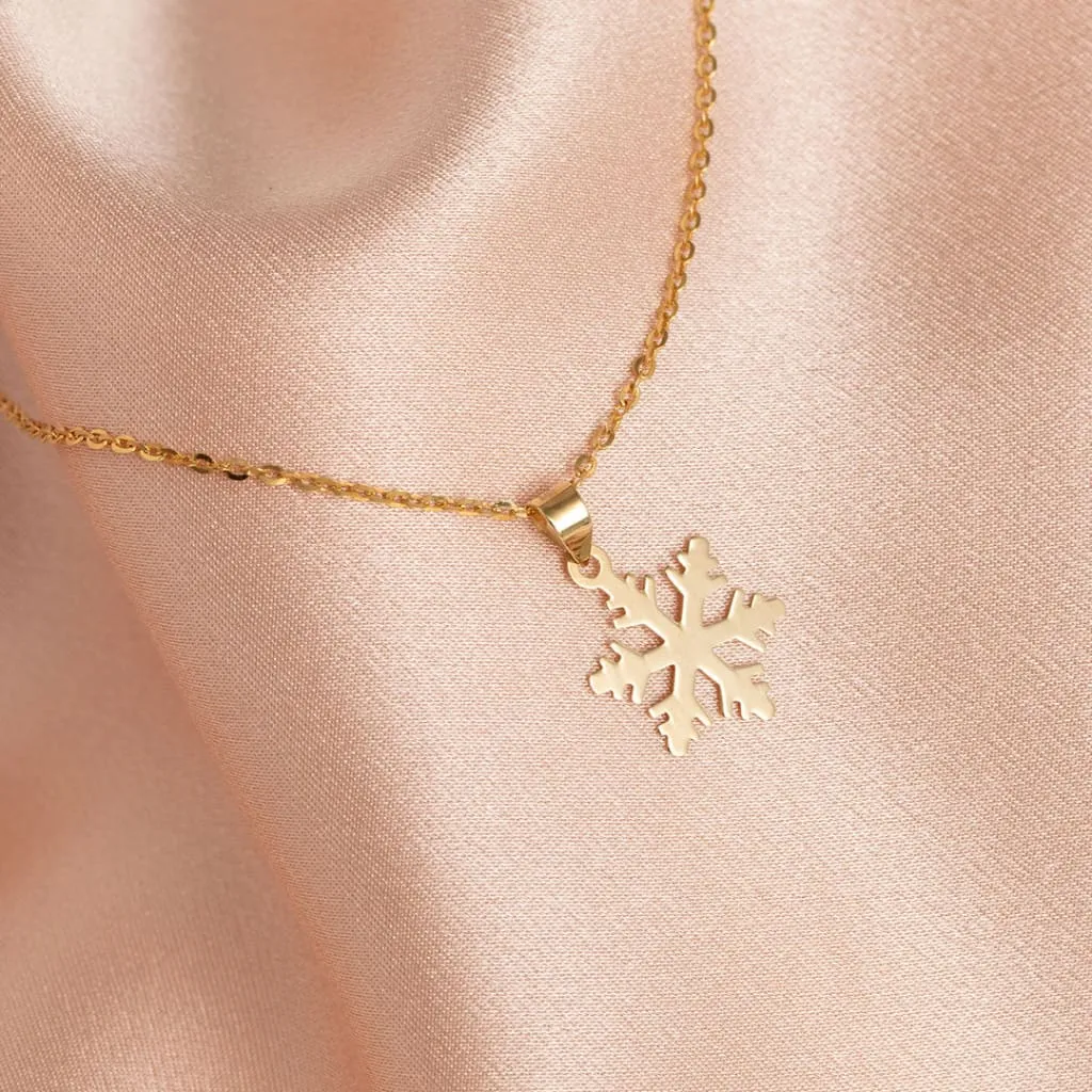 Delicate Snowflake Necklace | 9ct Gold