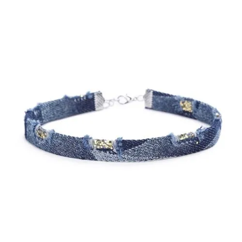 Denim Choker Necklaces