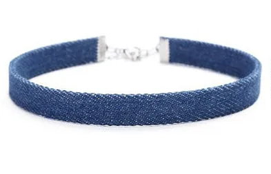 Denim Choker Necklaces