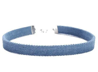 Denim Choker Necklaces