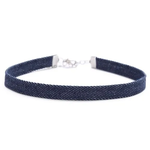 Denim Choker Necklaces