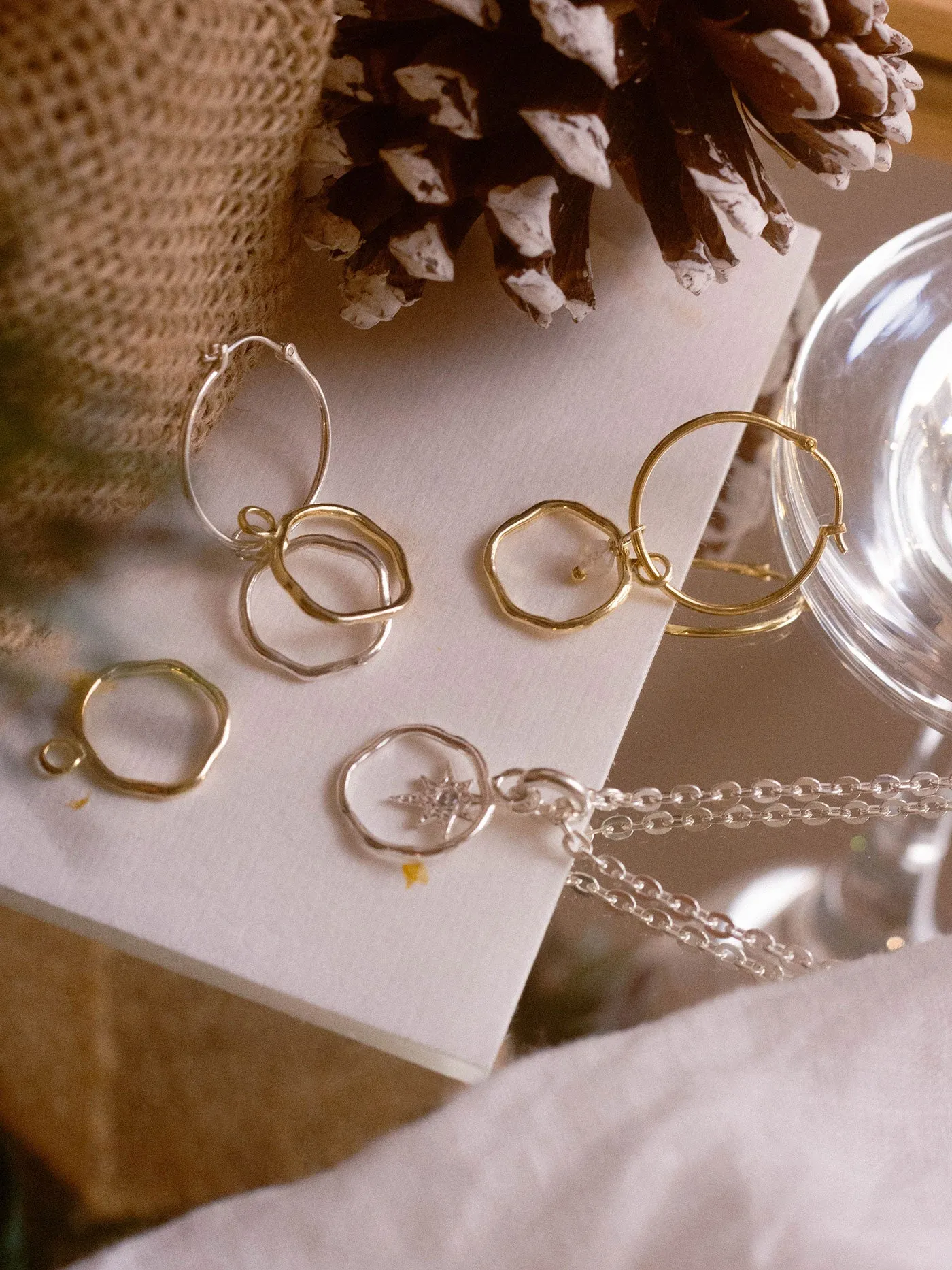 Dented Circle Gold Charm