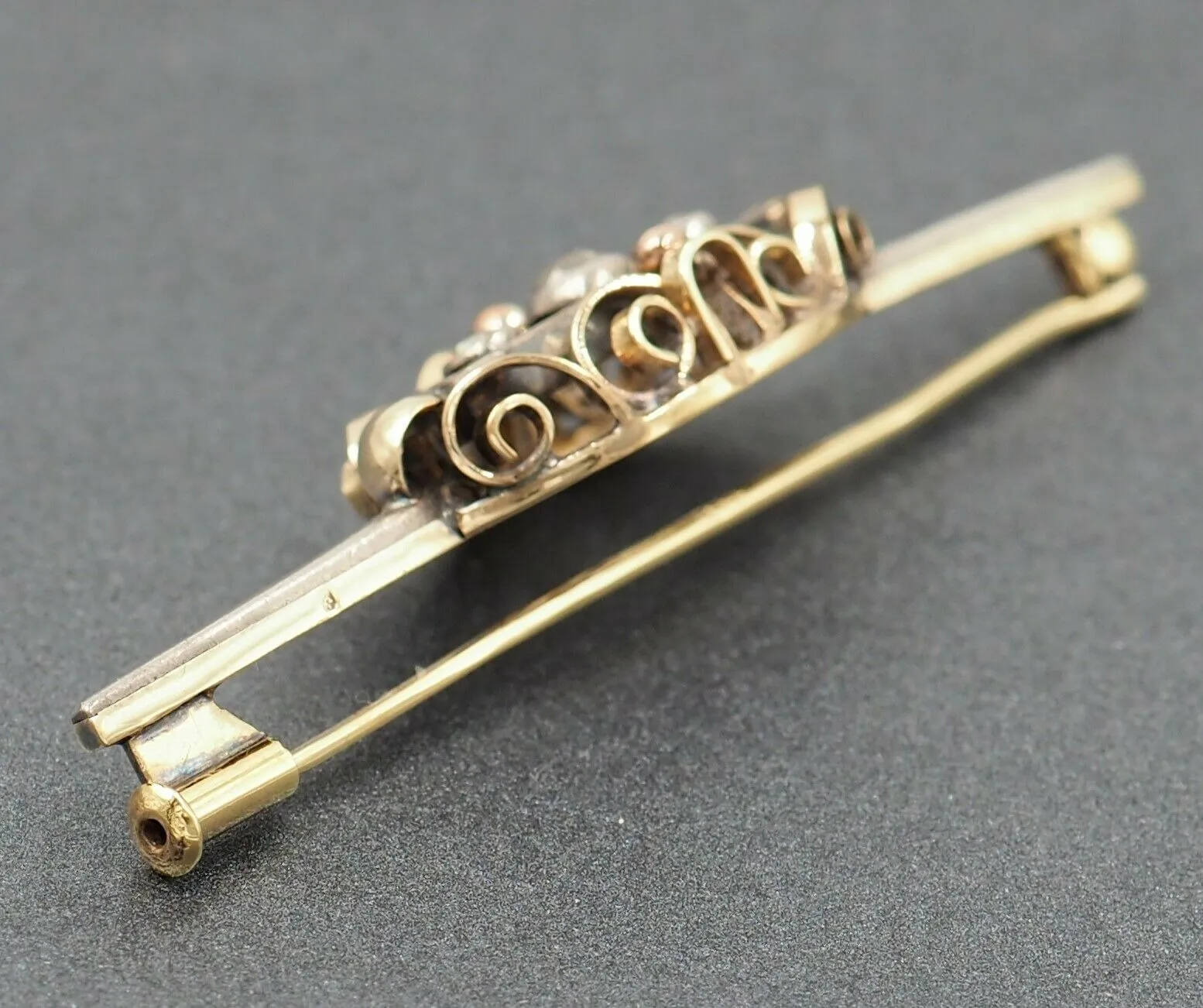 Diamond 14ct Yellow Gold & Silver Brooch
