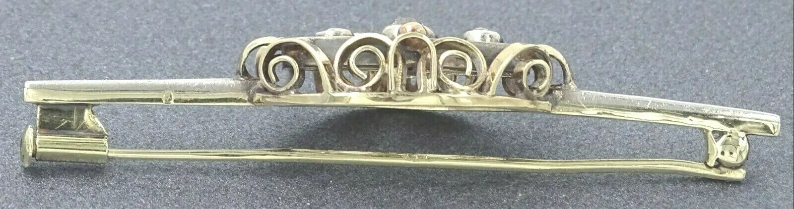 Diamond 14ct Yellow Gold & Silver Brooch