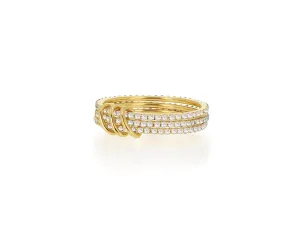Diamond Band Rings With Gold Connectors