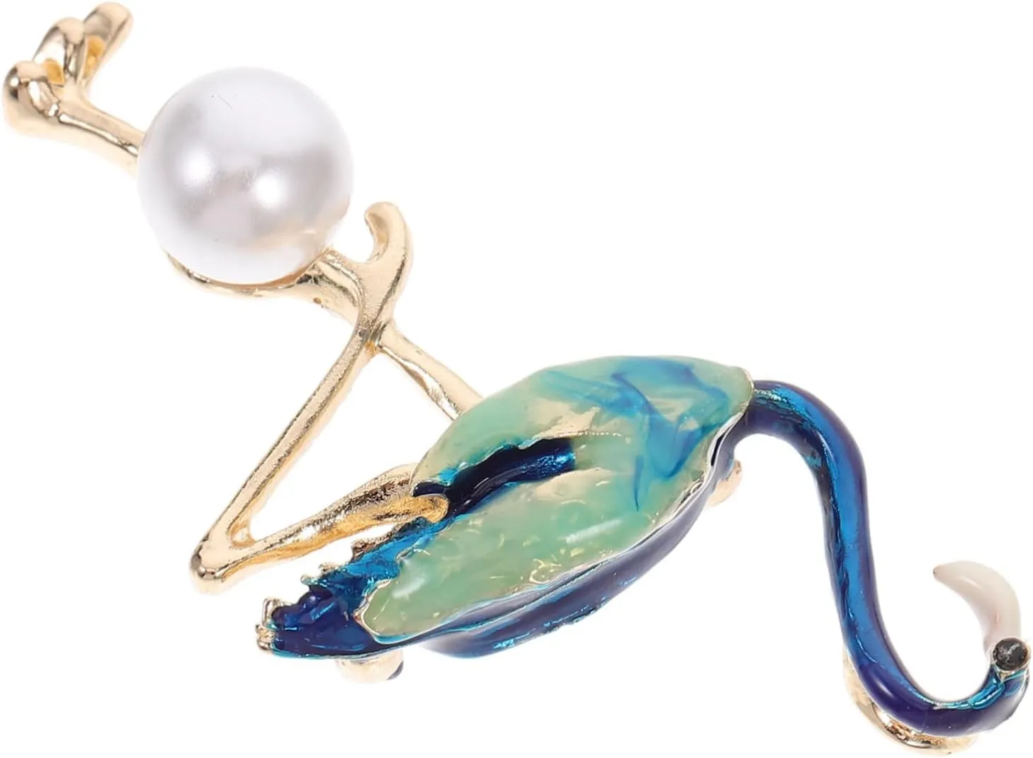 Didiseaon Alloy Lapel Pins Pearl Brooch Flamingo Design Fashion Accessory for Women