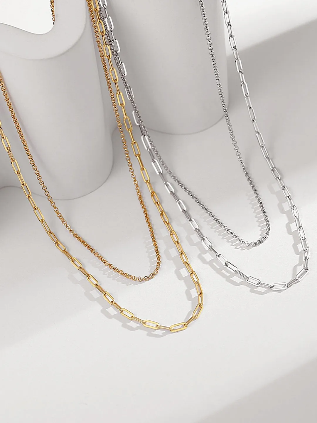 Double-Layered Chain Necklace in Gold Vermeil