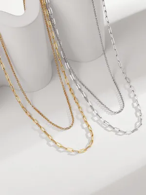 Double-Layered Chain Necklace in Gold Vermeil