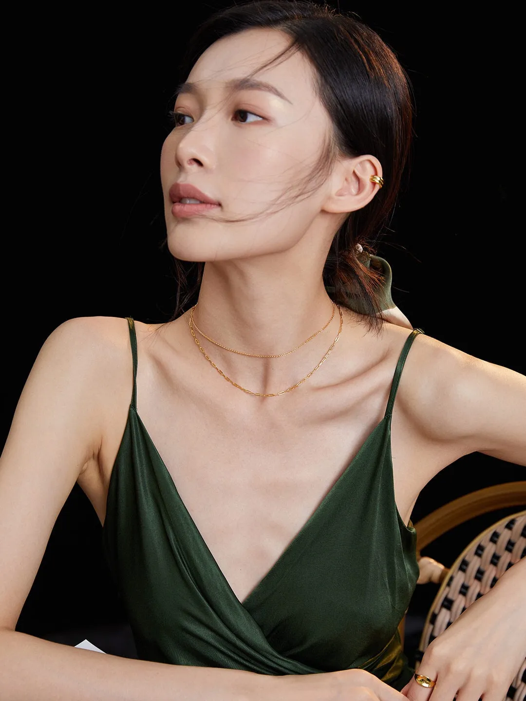 Double-Layered Chain Necklace in Gold Vermeil