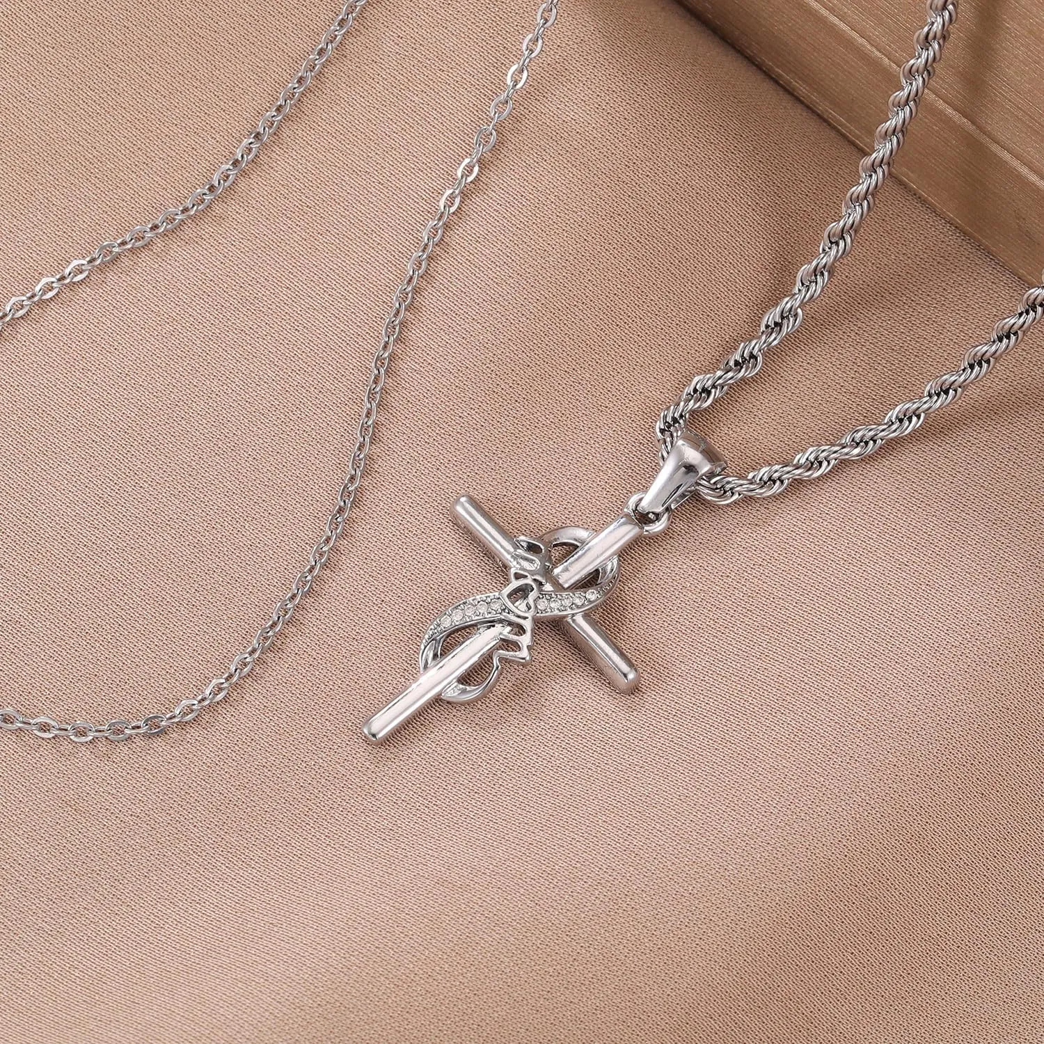 DS Religious Gifts for her Faith Cross Necklace for Women exquisite 18K Gold Inspirational Christian Bible Verse prayer birthday Jewelry stainless steel Necklaces To Sister Mom Daughter