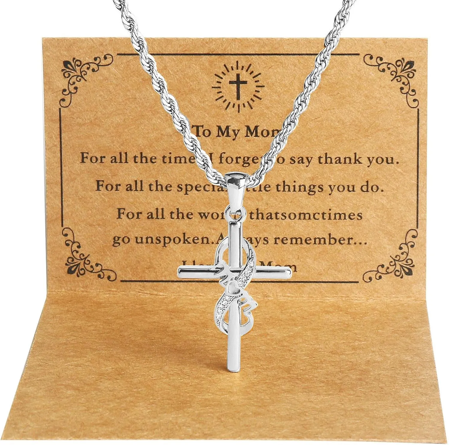 DS Religious Gifts for her Faith Cross Necklace for Women exquisite 18K Gold Inspirational Christian Bible Verse prayer birthday Jewelry stainless steel Necklaces To Sister Mom Daughter