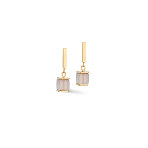 Earrings Precious Statement Cubes grey-peach