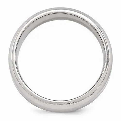 Edward Mirell Titanium Brushed & Polished Beveled Band - 7mm