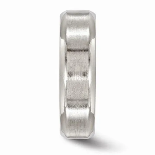 Edward Mirell Titanium Brushed & Polished Beveled Band - 7mm