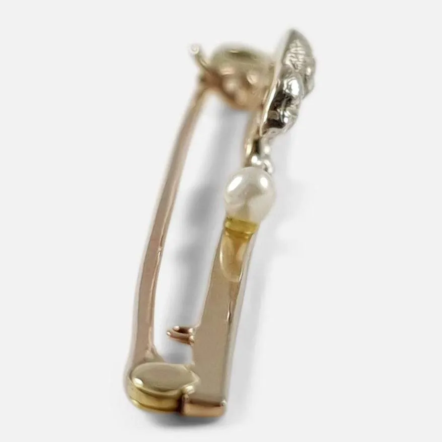 Edwardian Diamond and Pearl Chick and Egg Brooch