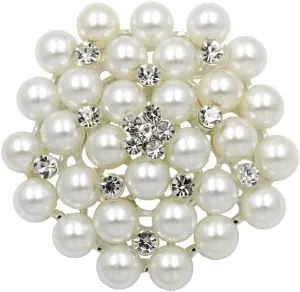 Elegant Imitation Pearl Floral Crystal Flower Brooch Pin Set Rhinestone Scarves Shawl Corsage for Wedding Bridal Clothes Bags Decoration Accessories