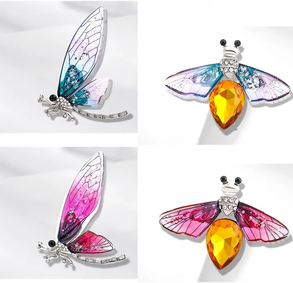 Elegant Mermaid Ballet Dancer Peacock Butterfly Dargonfly Brooches Pins for Women Fashion Rhinestone Brooch for Women, Dainty Women's Brooches & Pin Crystals Women Corsage Pin Badge, YEFUNLIY Brooches for Wedding Bouquet Party