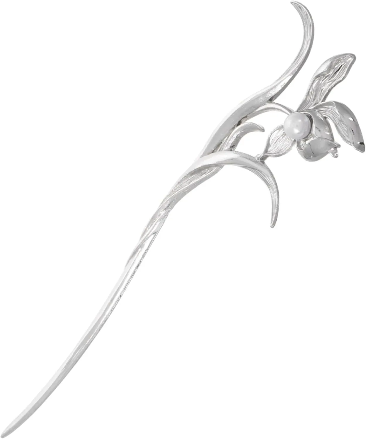 Elegant Metal Hairpin with Pearl Plum Blossom Design Chinese Hanfu Style Decorative Hair Accessory for Women for Special Occasions and Everyday Use