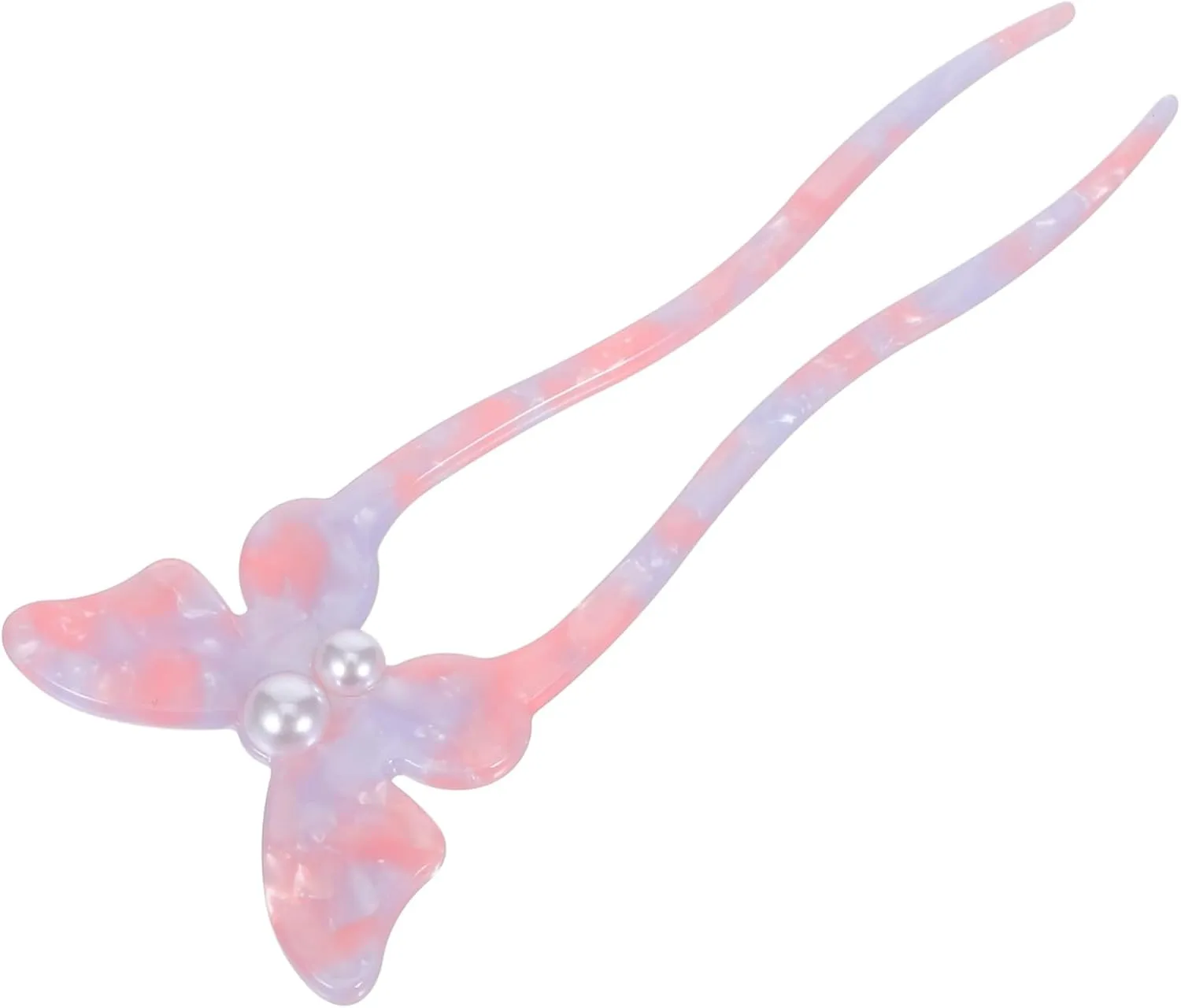 Elegant U Shaped Hairpin with Acetate and Faux Pearl Accents for Weddings Parties and Formal Events Hair Accessory