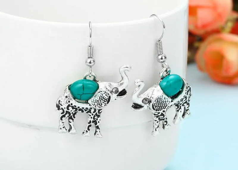 Elephant Jewelry Set, Necklace, Bracelet, Earrings