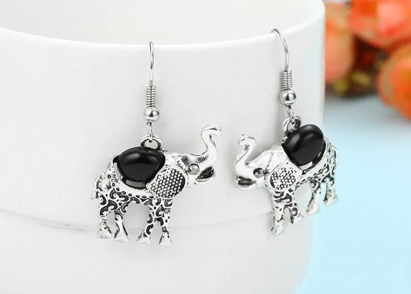 Elephant Jewelry Set, Necklace, Bracelet, Earrings