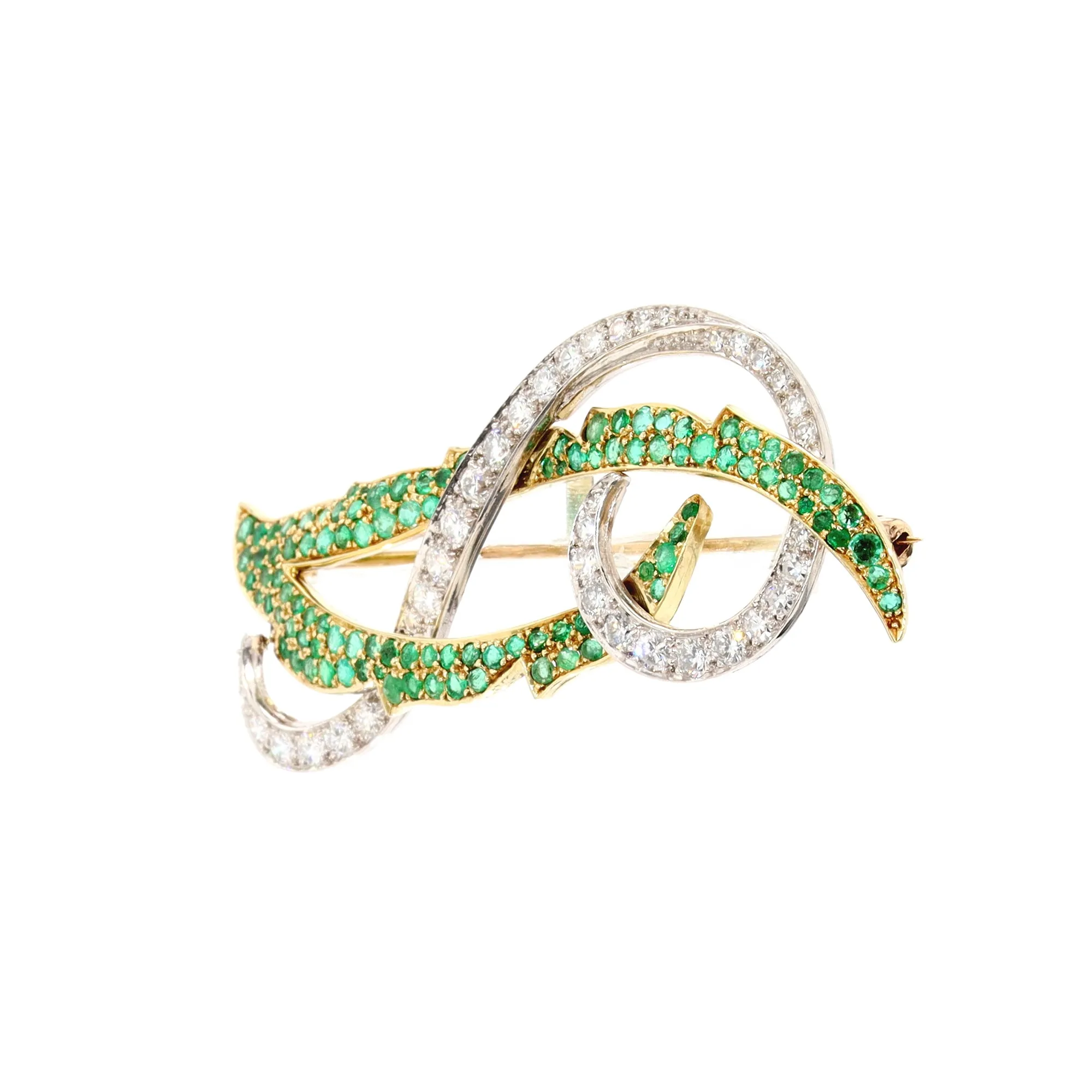 Emerald and Diamond Pin